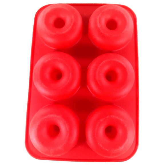 6 Cups Silicone Donut Bagel Molds for Baking Red - Picture 3 of 3